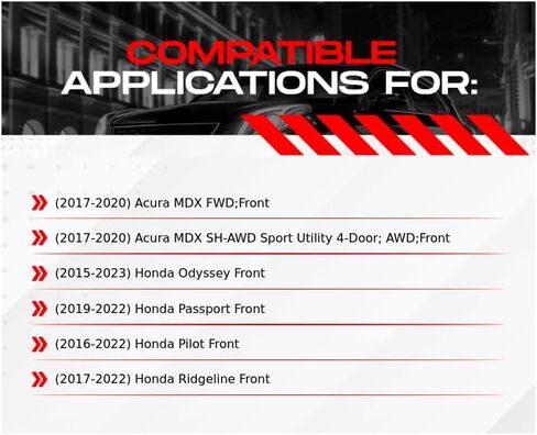 R1 Concepts Front Brakes and Rotors| Front Drilled Slotted Brake Rotors| Front Disc Brake Rotors| Fits 2017-2020 Acura MDX; 2015-2024 Honda Odyssey; 2019-2024 Honda Passport; 2016-2022 Honda Pilot in Saudi Arabia