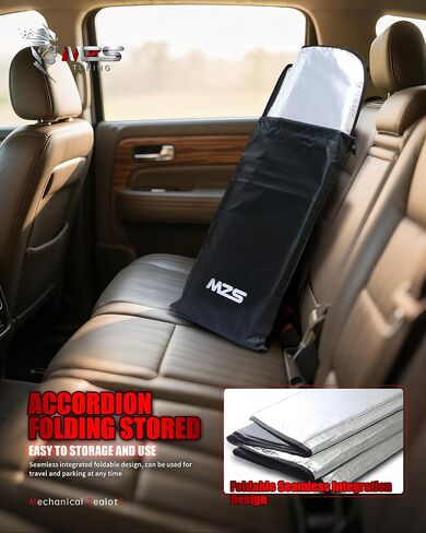 MZS Windshield Sun Shade Compatible with Bronco 2/4 Door 2021-2025, Foldable Truck Sun Shade Shield with Storage Pouch, Front Window Visor Sunshade Accessories for Interior Protector in Saudi Arabia