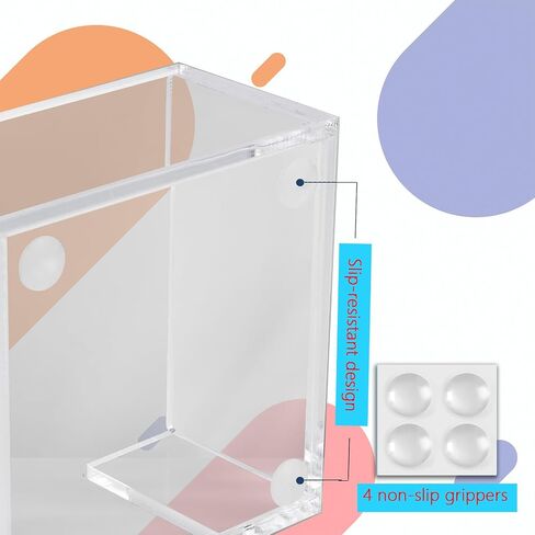 Acrylic Sticky Note Holder - 3 x 3 Sticky Note Dispenser with 4 Sets of Colored Sticky Notes for Office and Home Desktop Organizer in Kuwait