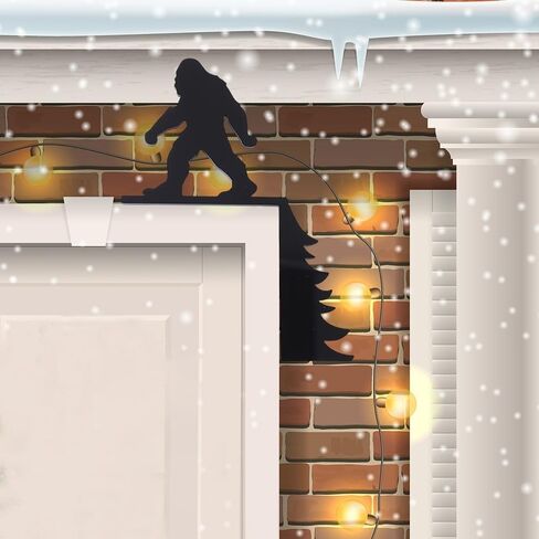 Christmas Door Corner Sign for Living Room Bedroom Office Outdoor Indoor Frame Acrylic Sasquatch Bigfoot Holiday Party Home Door Corner Decoration in Saudi Arabia