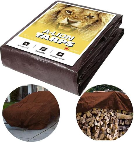 30'x40' Ft Heavy Duty Tarp, 10 Mil Thick, Waterproof, Tear & Fade Resistant, High Durability, UV Treated, Grommets Every 36 Inches. (Silver/Brown - Reversible) in Saudi Arabia