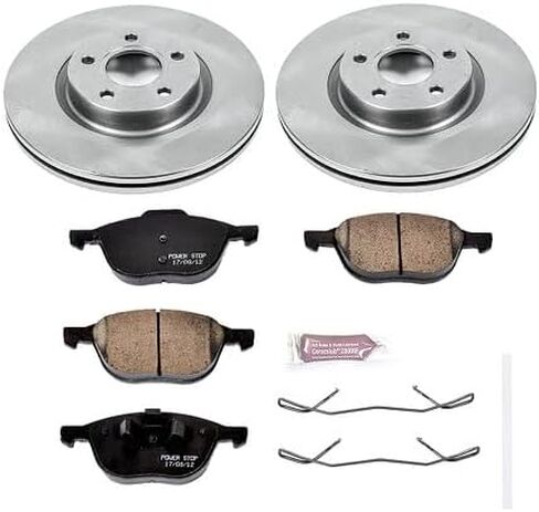 Power Stop KOE4575 Autospecialty Front Replacement Brake Kit-OE Brake Rotors & Ceramic Brake Pads For Ford C-Max, Ford Escape, Volvo C30, Volvo C70, Volvo S40, Volvo V50 [Model Specific] in Saudi Arabia