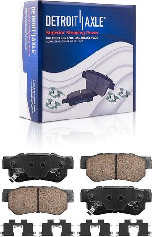 Detroit Axle - Brake Kit for 4WD 2005-2009 Hyundai Tucson 05-10 Kia Sportage Front & Rear Drilled & Slotted Disc Brake Rotors Replacement Ceramic Brakes Pads in Saudi Arabia