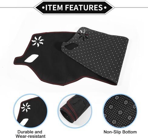 Dash Cover Compatible for Mitsubishi Outlander 2023, Non-Slip Suede Black Center Console Dashboard Cover Pad Carpet in Saudi Arabia