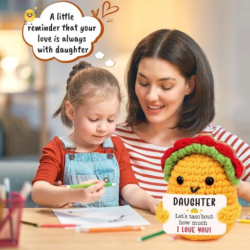 Mini Emotional Taco Support Positive Crochet Animals Funny Taco Christmas Birthday Gifts for Women Mom Daughter Sister Friend Inspirational Gifts Handmade Knitted Taco Cute Christmas Stocking Stuffer in Saudi Arabia