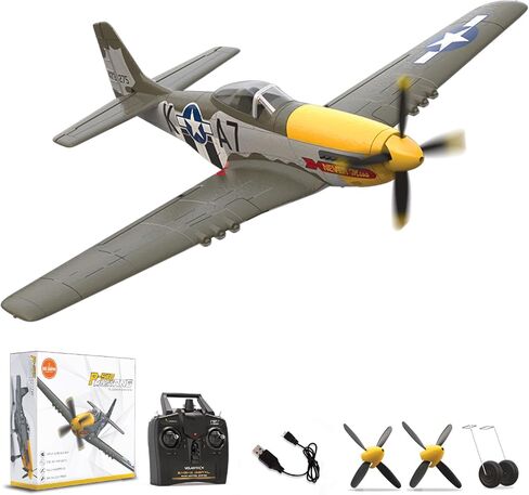 LEAMBE 4 Channel RC Plane, Ready to Fly Aerobatic Aircraft, Easy Control for Beginners, P51 Mustang RC Airplane Best Gift for Adults in Kuwait