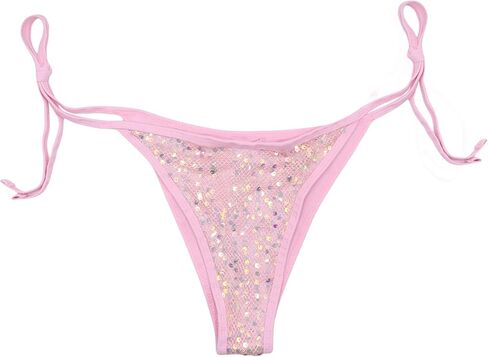 Women's Shiny Sequins Bikini Sets Glitter Halter String Triangle Bikini Sets Two Piece Padded Swimsuit Bathing Suit for Women in Kuwait