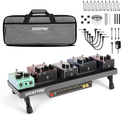Ghost Fire Guitar Pedal Board Aluminum Alloy 1.76lb Super light Effect Pedalboard 19.8''x11.5'' with Carry Bag,SPL-04 and Power Supply GS10-SE in Kuwait