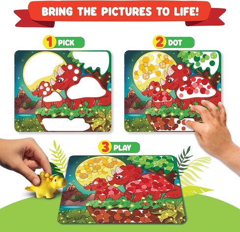 Funcils Dot Art Activity - Unicorn & Princess Sticker Kit, Toddler Art & Craft Supplies for Kids, Birthday Gifts for Boys & Girls Ages 3, 4, 5, 6, 7 Year Old - Kids Travel Toys, Airplane Must Have in Kuwait