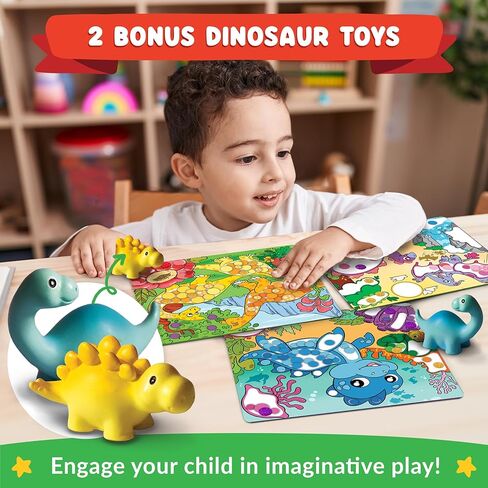 Funcils Dot Art Activity - Unicorn & Princess Sticker Kit, Toddler Art & Craft Supplies for Kids, Birthday Gifts for Boys & Girls Ages 3, 4, 5, 6, 7 Year Old - Kids Travel Toys, Airplane Must Have in Kuwait