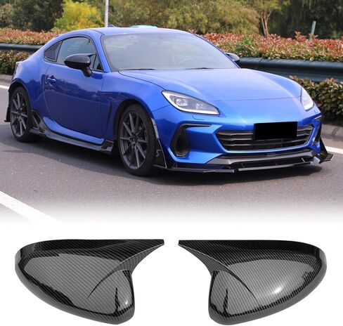 أغطية أغطية مرايا الرؤية الخلفية للباب FREEMOTOR802، متوافقة مع 2022-2025 Subaru BRZ & Toyota GR86، JDM Style طباعة ألياف الكربون بلاستيك ABS 2 قطعة واقيات المرايا الجانبية للسائق والراكب in Kuwait