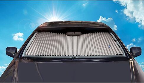 Dash Designs, Inc.Retractable 25 Inches Windshield Sunshade for Ford E-350 Super Duty|2000-2023 (Silver) in Saudi Arabia