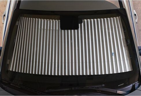 Dash Designs, Inc.Retractable 25 Inches Windshield Sunshade for Ford E-350 Super Duty|2000-2023 (Silver) in Saudi Arabia