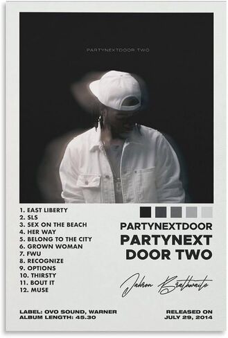 CJZCJZ PartyNextDoor Poster - Modern Music Poster for Living Room & Bedroom, 12 x 18 inches, Unframed, Glossy Finish in Saudi Arabia