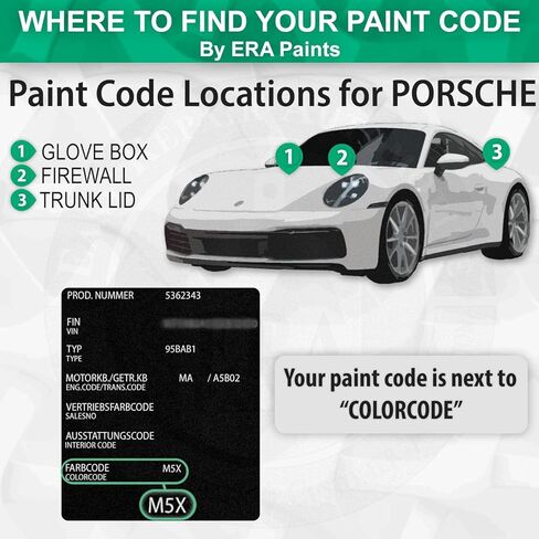ERA Paints LM6T/U4 - Aventurine Green Metallic for PORSCHE Exact Match Automotive Touch Up Paint Jar - Basic Kit in Saudi Arabia