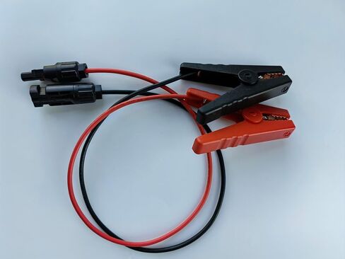 كابل محول شحن اللوحة الشمسية HU YINGC 12 AWG، مشبك تمساح إلى موصل MC4 - 60 سم، أحمر، متوافق مع محطة الطاقة وشاحن اللوحة الشمسية in Saudi Arabia