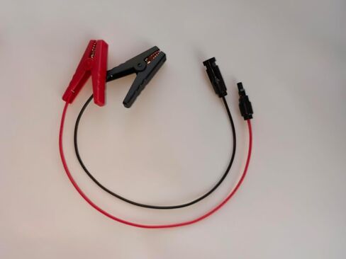 كابل محول شحن اللوحة الشمسية HU YINGC 12 AWG، مشبك تمساح إلى موصل MC4 - 60 سم، أحمر، متوافق مع محطة الطاقة وشاحن اللوحة الشمسية in Saudi Arabia