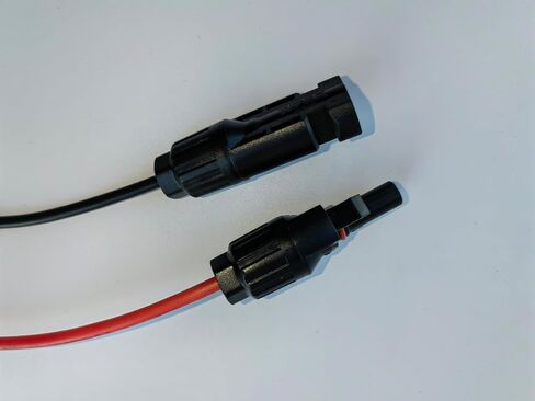 كابل محول شحن اللوحة الشمسية HU YINGC 12 AWG، مشبك تمساح إلى موصل MC4 - 60 سم، أحمر، متوافق مع محطة الطاقة وشاحن اللوحة الشمسية in Saudi Arabia