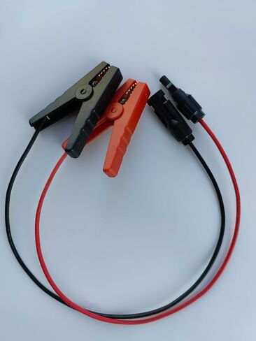 كابل محول شحن اللوحة الشمسية HU YINGC 12 AWG، مشبك تمساح إلى موصل MC4 - 60 سم، أحمر، متوافق مع محطة الطاقة وشاحن اللوحة الشمسية in Saudi Arabia