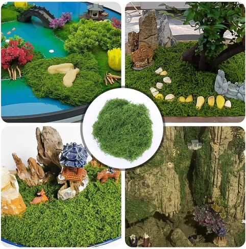 1 Pack Artificial Green Plants Fake Grass for Home Living Room Garden Mini Landscape Moss Decorations DIY Crafts (50g,Flat 30 * 60cm) in Saudi Arabia