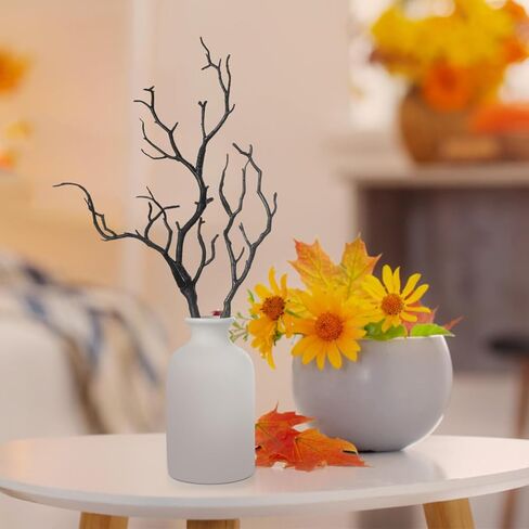 TEHAUX 4pcs Artificial Branches, Black Plastic Antler Shaped Tree Branch DIY Craft Twigs, Decorative Tree Stems for Vase Halloween Christmas Home Decor, Black 13.77 Inch in Saudi Arabia