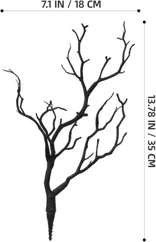 TEHAUX 4pcs Artificial Branches, Black Plastic Antler Shaped Tree Branch DIY Craft Twigs, Decorative Tree Stems for Vase Halloween Christmas Home Decor, Black 13.77 Inch in Saudi Arabia