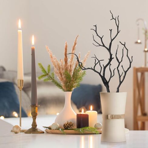 TEHAUX 4pcs Artificial Branches, Black Plastic Antler Shaped Tree Branch DIY Craft Twigs, Decorative Tree Stems for Vase Halloween Christmas Home Decor, Black 13.77 Inch in Saudi Arabia