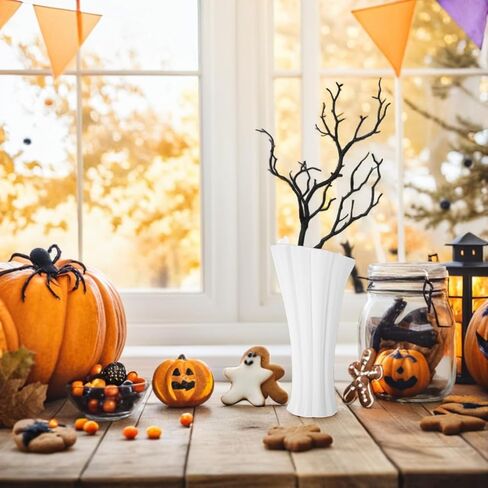 TEHAUX 4pcs Artificial Branches, Black Plastic Antler Shaped Tree Branch DIY Craft Twigs, Decorative Tree Stems for Vase Halloween Christmas Home Decor, Black 13.77 Inch in Saudi Arabia