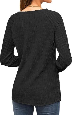 2025 New Womens Long Sleeve Shirts Casual Crew Neck Lightweight Pullover Tops With Pockets in Saudi Arabia