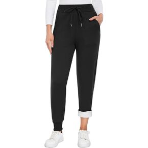 NORMOV Women's Winter Fleece Sweatpants - Sherpa Lined Warm Joggers with Pockets, Fuzzy Thermal Pants for Snow Days in Kuwait