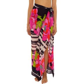 Trina Turk Women's Standard Bougainvillea Pareo, Casual, Floral Print, Beach Cover Ups, Multicolor in Kuwait