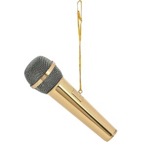 Broadway Gifts Co Polished Gold Tone Microphone - 3" Brass Hanging Ornament - Microphone Ornament - Gifts for Musicians & Singers in Saudi Arabia