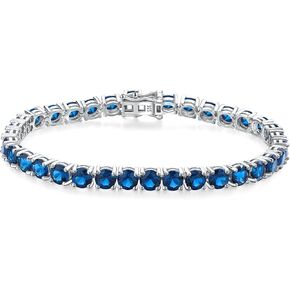 أساور فاخرة من الذهب الأبيض والفضة الإسترليني بعرض 5 مم مكعب زركونيا وأحجار الميلاد للتنس للنساء في أعياد الميلاد وحفلات الزفاف كل يوم، 7.25 بوصة in Kuwait