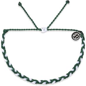 Pura Vida Bracelet Mini Braided Bracelet for Women - One Size, Green & White in Kuwait