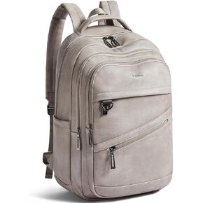 حقيبة الظهر 43L للنساء للنساء - حقيبة الظهر النباتية على ظهر حقيبة تحمل حقيبة الكتب الكلية التي تناسب 17 "كمبيوتر محمول ، براون in Kuwait