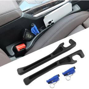 2PCS Car Seat Gap Filler,Anti-Drop Car Seat Crack Organizer,Prevent Items Falling Between Seats - Flexible & Durable for Universal Vehicles,Car Interior Accessories(Black) in Saudi Arabia