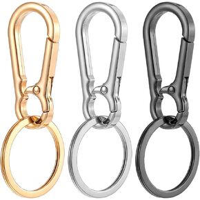 3 Pack Metal Keychain, KeyRing Clip Key Holder Organizer Small Carabiner Keychain Clip for Home Car Keys Silver Gold Black in Kuwait