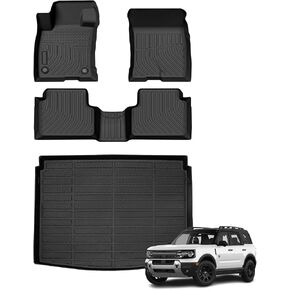 Floor Mats & Cargo Liner for Hyundai Kona 2024 2025 (Not for Electric Models) All Weather Automotive TPE Liners Set Anti-Slip Waterproof Floor Liners Accessories Black in Saudi Arabia