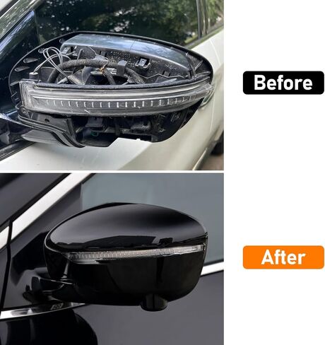 Moonlinks متوافقة مع Nissan Rogue 2014-2020/Murano 2015-2024/Pathfinder 2017-2020 استبدال غطاء مرآة السائق الأيسر، غطاء مرآة بمشبك على الجانب الأيسر باللون الأسود اللامع يحل محل 96374-4BA0A in Kuwait