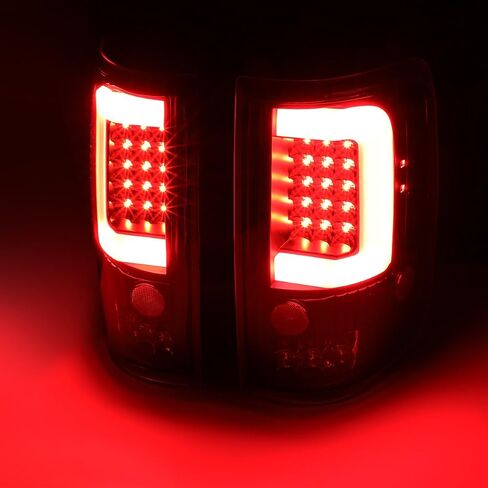 Auto Dynasty Full LED Tail Light Compatible with 2004-2008 Ford F150 Lobo, with 3D LED Stripe Bar, Brake & Reverse Lamps, Black Housing Smoke Lens in Saudi Arabia