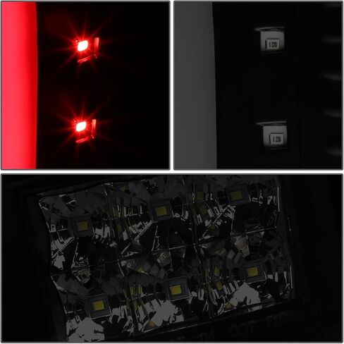 Auto Dynasty Full LED Tail Light Compatible with 2004-2008 Ford F150 Lobo, with 3D LED Stripe Bar, Brake & Reverse Lamps, Black Housing Smoke Lens in Saudi Arabia