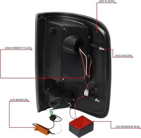 Auto Dynasty Full LED Tail Light Compatible with 2004-2008 Ford F150 Lobo, with 3D LED Stripe Bar, Brake & Reverse Lamps, Black Housing Smoke Lens in Saudi Arabia