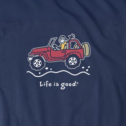 تي شيرت رجالي من Life is Good Crusher، تي شيرت قطني بأكمام قصيرة ورقبة دائرية، تي شيرت للطرق الوعرة Jake in Saudi Arabia