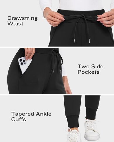 NORMOV Women's Winter Fleece Sweatpants - Sherpa Lined Warm Joggers with Pockets, Fuzzy Thermal Pants for Snow Days in Saudi Arabia