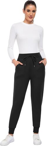 NORMOV Women's Winter Fleece Sweatpants - Sherpa Lined Warm Joggers with Pockets, Fuzzy Thermal Pants for Snow Days in Saudi Arabia