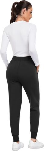 NORMOV Women's Winter Fleece Sweatpants - Sherpa Lined Warm Joggers with Pockets, Fuzzy Thermal Pants for Snow Days in Saudi Arabia