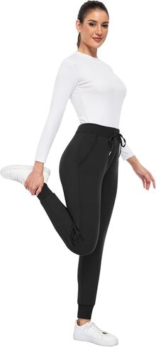 NORMOV Women's Winter Fleece Sweatpants - Sherpa Lined Warm Joggers with Pockets, Fuzzy Thermal Pants for Snow Days in Saudi Arabia