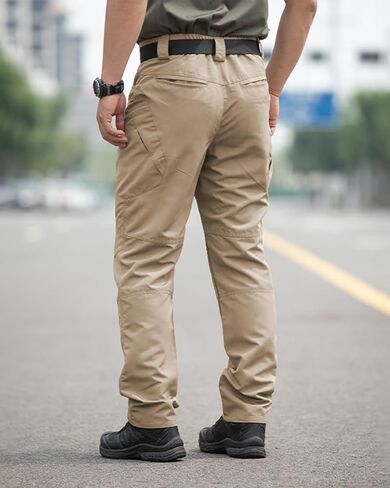 Men's Stretch Tactical Pants Waterproof Ripstop Fabric Cargo Pants Lightweight Casual Hiking Outdoor Work Pants (No Belt) in Saudi Arabia