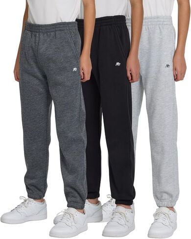 AEROPOSTALE Boys Fleece Joggers 3 Pack – Soft Comfy Athletic Fit Youth Sweatpants with Pockets, Lounge Pants, Sizes 4-20 in Saudi Arabia