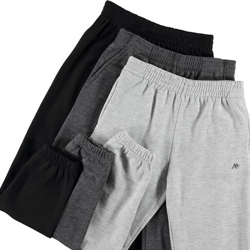 AEROPOSTALE Boys Fleece Joggers 3 Pack – Soft Comfy Athletic Fit Youth Sweatpants with Pockets, Lounge Pants, Sizes 4-20 in Saudi Arabia